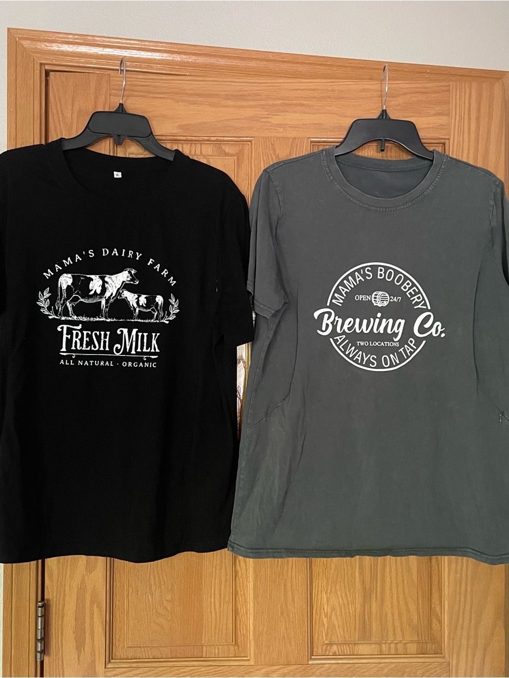 Women’s XL Black/Teal Farm & Brewing Nursing Breastfeeding Zippered T-Shirts